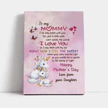 When Your Aims Hold Me Tight Unicorn Canvas, Mother&#39;s Day Canvas Art, Gift For Mom, Birthday Gift, Mother&#39;s Day Wall Art