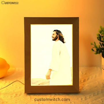 White Jesus Picture - Jesus Frame Lamp Art 1 - Christian Art - Jesus Decor