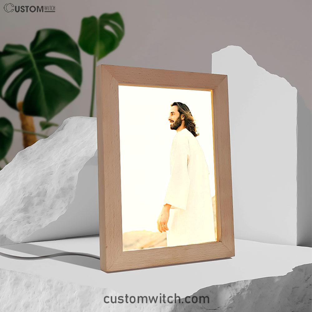 White Jesus Picture - Jesus Frame Lamp Art 1 - Christian Art - Jesus Decor