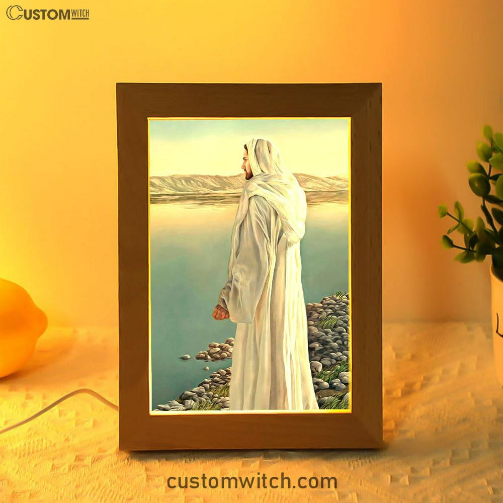 White Jesus Picture 3 - Jesus Frame Lamp Art - Christian Art - Jesus Decor