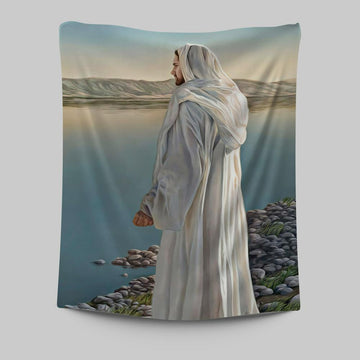 White Jesus Picture 3 - Jesus Tapestry Wall Art - Christian Wall Art - Jesus Wall Decor