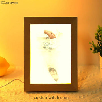 White Jesus Picture 4 - Jesus Frame Lamp Art - Christian Art - Jesus Decor