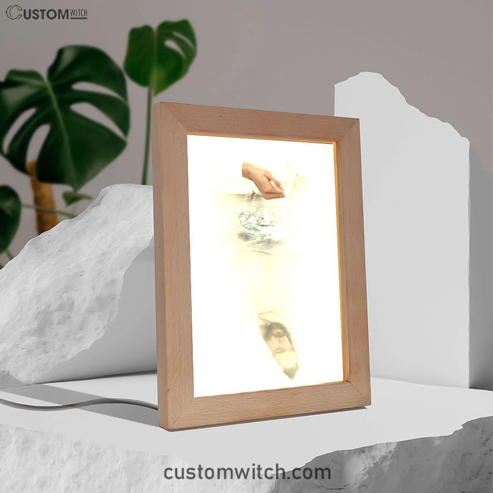 White Jesus Picture 4 - Jesus Frame Lamp Art - Christian Art - Jesus Decor