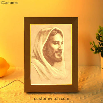 White Jesus Picture 5 - Jesus Portrait - Jesus Frame Lamp Art - Christian Art - Jesus Decor