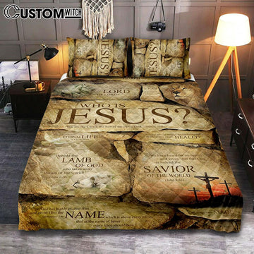 Who Is Jesus Quilt Bedding Set Bedroom - The Son Of The Living God - Mathew 16 16 - Christian Cover Twin Bedding Quilt Bedding Set - Religious Quilt Bedding Set Prints
