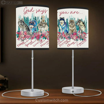 Wolf God Says You Are Table Lamp Gift - Bible Verse Lamp Gift - Christian Home Decor