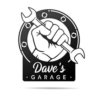 Wrench Garage Metal Sign, Cut Metal Sign, Metal Wall Art, Metal House Sign