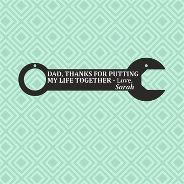 Wrench Shaped Fathers Day Gift, Metal Wall Art Sign, Custom Hanging Decor For Dad, From Daughter To Dad Garage