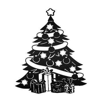 Xmas Tree And Gifts Merry Christmas Metal Wall Decor Custom Neon Metal Sign, Christmas Gift, Christmas Home Decor Sign, Christmas Outdoor Metal Sign