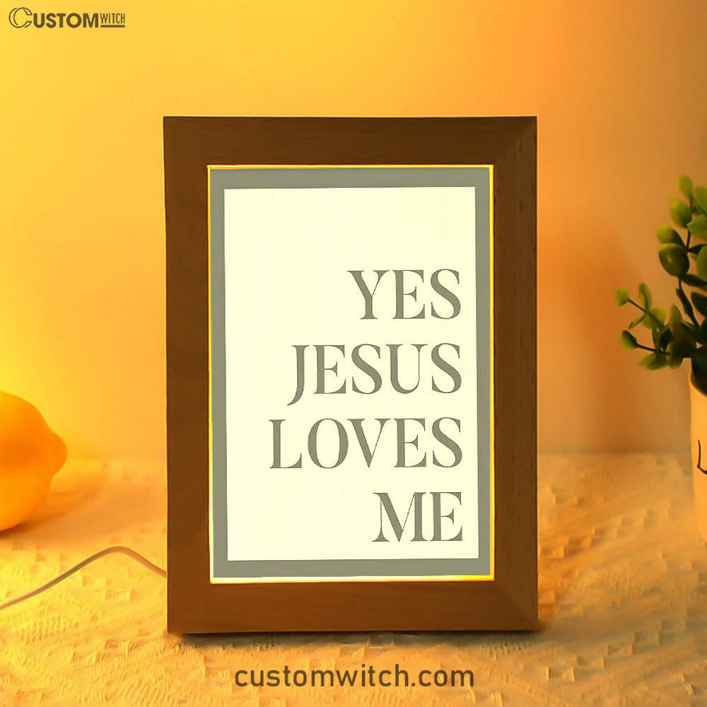 Yes Jesus Loves Me Frame Lamp Art Decor - Christian Night Light Decor