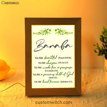 You Are Beautiful Chosen Made For A Purpose Personalized Frame Lamp Art - Inspirational Frame Lamp Art - Christian Decor