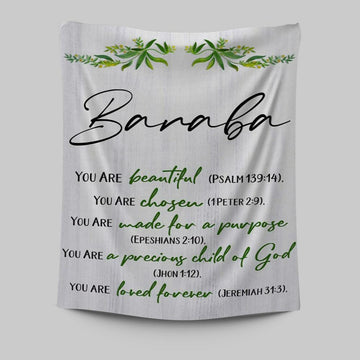 You Are Beautiful Chosen Made For A Purpose Personalized Tapestry Wall Art - Inspirational Tapestry Art - Christian Wall Decor
