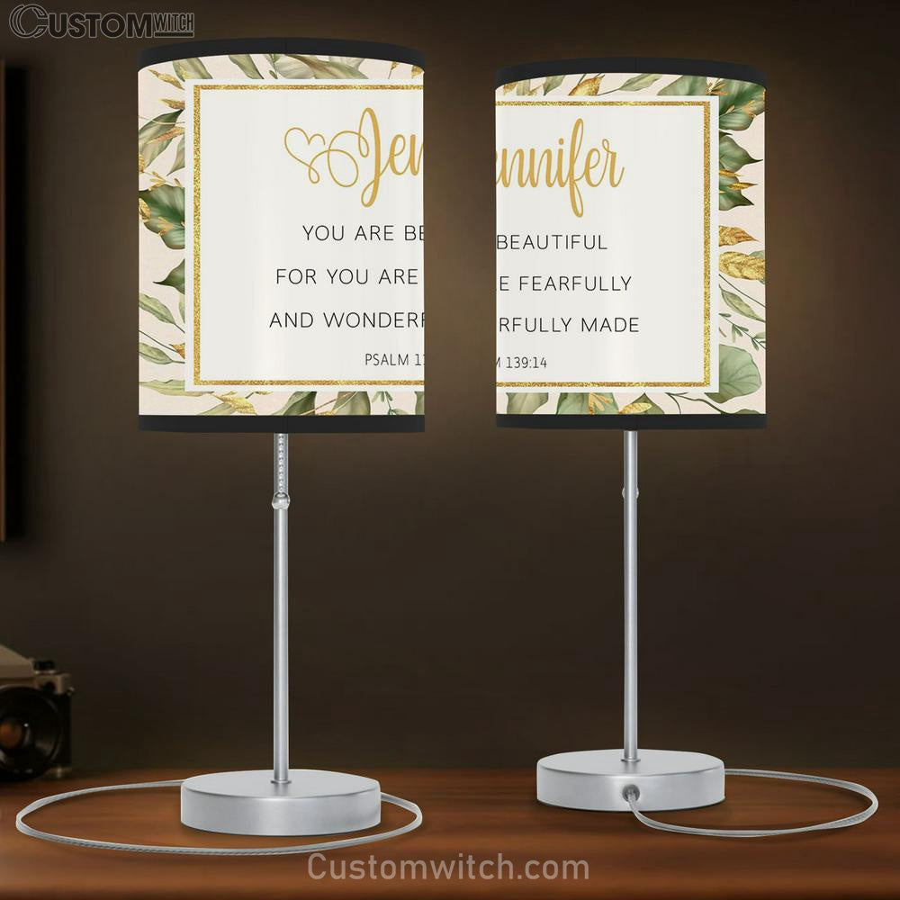 You Are Fearfully And Wonderfully Made Personalized Table Lamp Gift Table Lamp - Christian Lamp Gift Decor - Scripture Table Lamp Prints