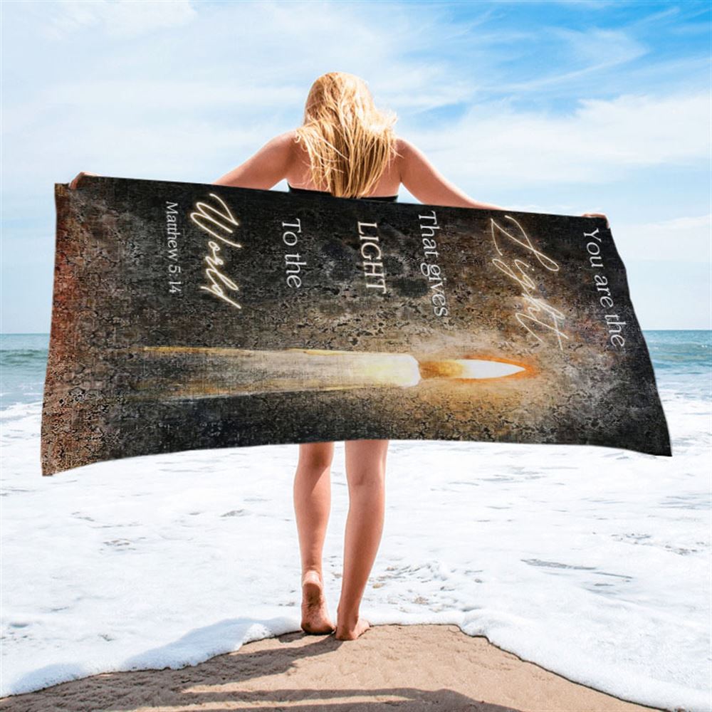 You Are The Light Candle Beach Towel - Christian Beach Towel - Inspirational Gift For Christian Women