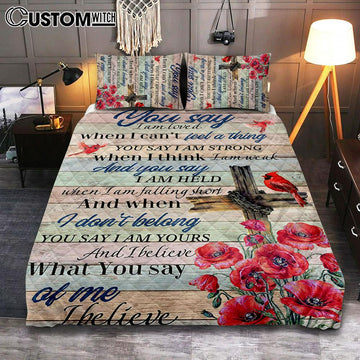 You Say I Am Loved Quilt Bedding Set Bedroom - Christian Cover Twin Bedding Quilt Bedding Set - Religious Quilt Bedding Set Prints