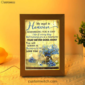 You Will Always Be The Miracle Frame Lamp - Blue Flower Glass Vase Butterfly Frame Lamp Art - Christian Art - Bible Verse Art - Religious Home Decor