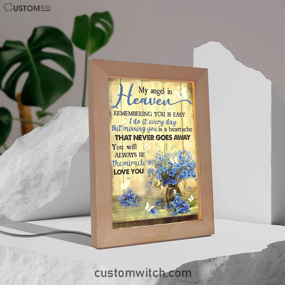 You Will Always Be The Miracle Frame Lamp - Blue Flower Glass Vase Butterfly Frame Lamp Art - Christian Art - Bible Verse Art - Religious Home Decor