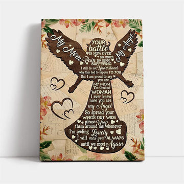 Your Battle Is Now Over Canvas, Mother's Day Canvas Art, Gift For Mom, Birthday Gift, Mother's Day Wall Art