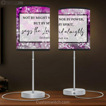 Zechariah 46 Not By Might Nor By Power But By My Spirit 1 Lamp Gift Table Lamp - Christian Lamp Gift Decor - Scripture Table Lamp Prints