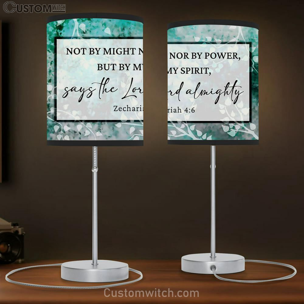 Zechariah 46 Not By Might Nor By Power But By My Spirit Lamp Gift Table Lamp - Christian Lamp Gift Decor - Scripture Table Lamp Prints