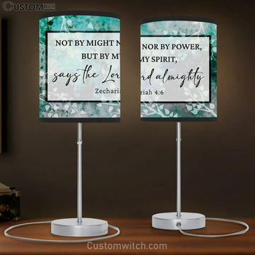 Zechariah 46 Not By Might Nor By Power But By My Spirit Lamp Gift Table Lamp - Christian Lamp Gift Decor - Scripture Table Lamp Prints