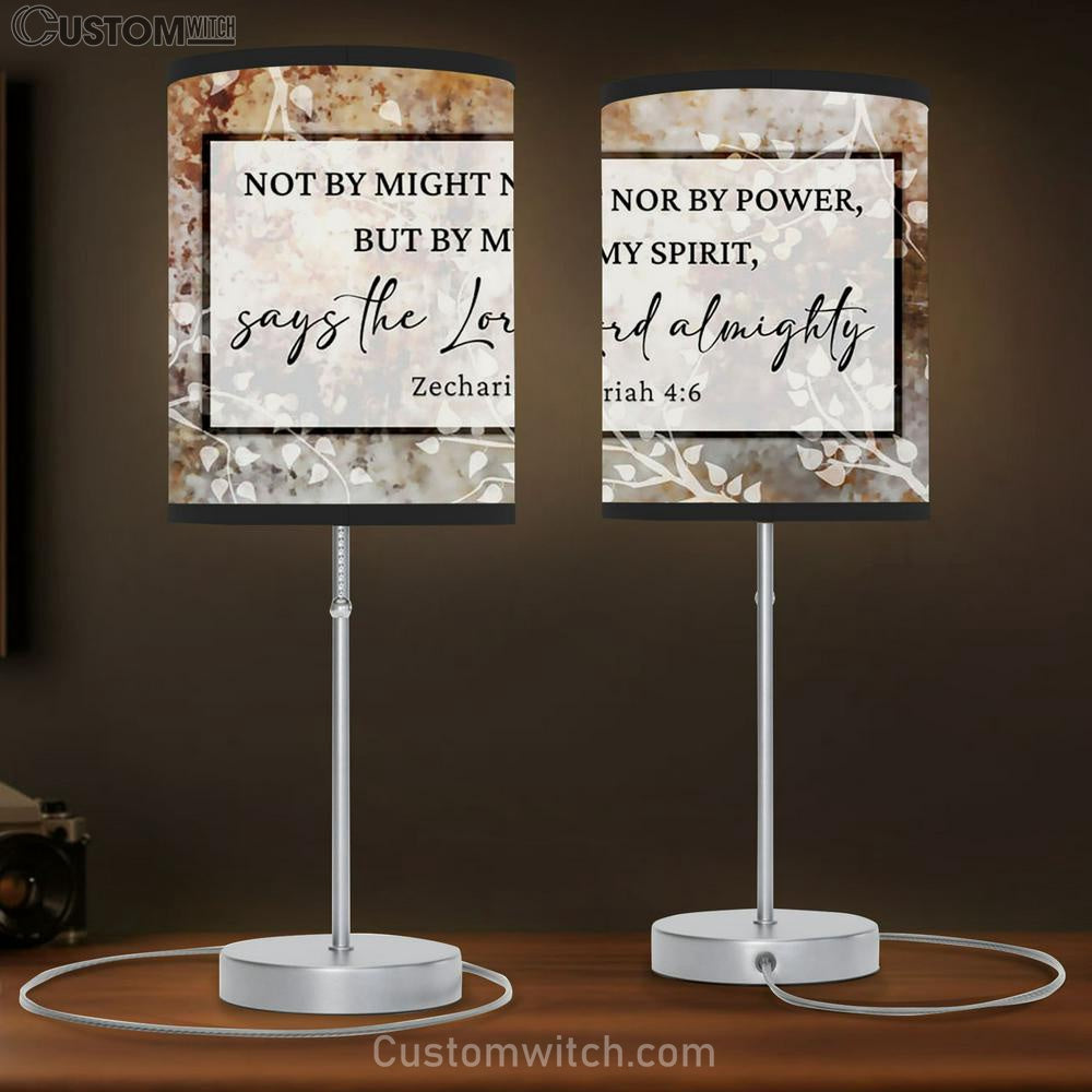 Zechariah 4 6 Not By Might Nor By Power But By My Spirit Lamp Gift Table Lamp - Christian Lamp Gift Decor - Scripture Table Lamp Prints