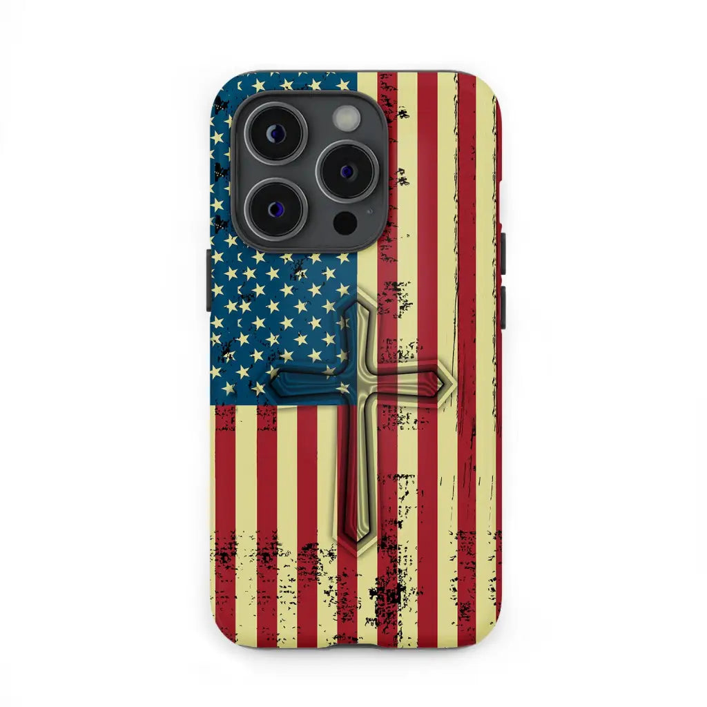 Beautiful American Flag cross phone case