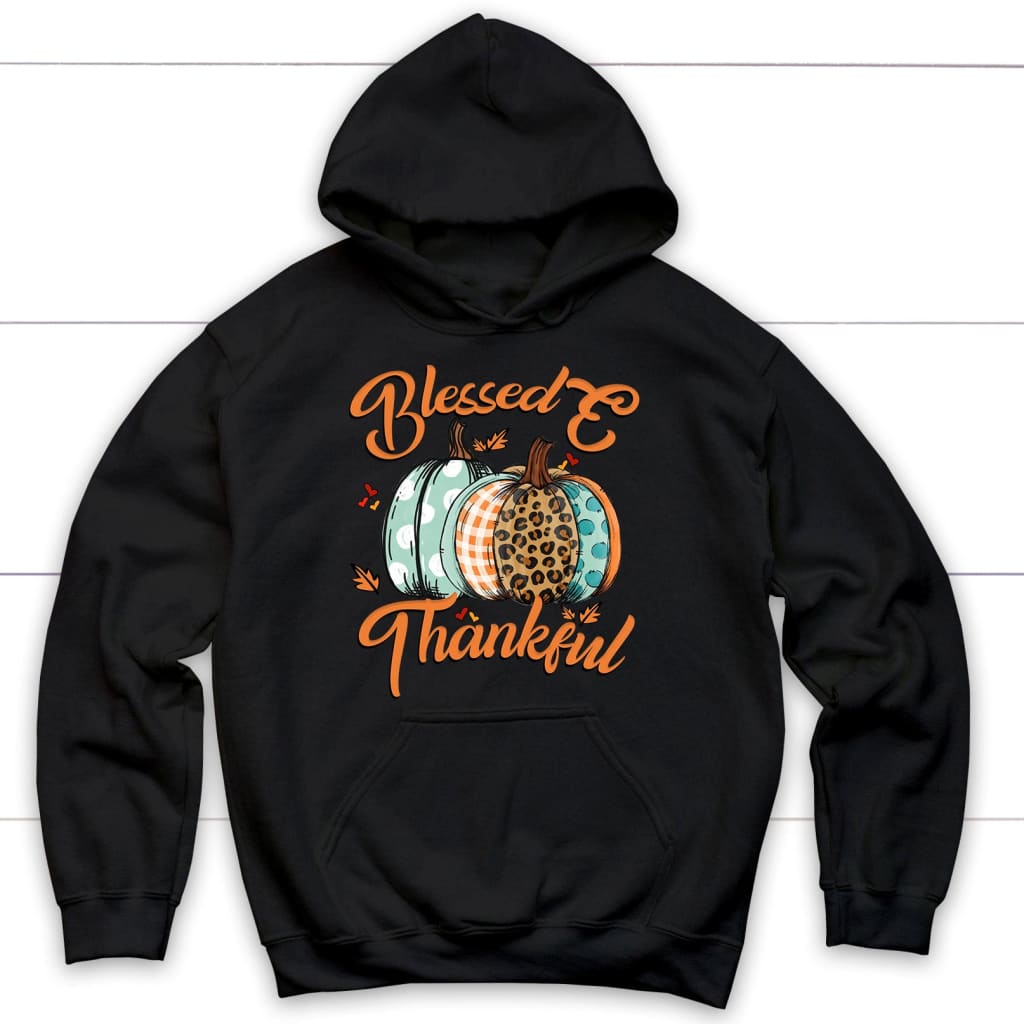 Blessed And Thankful Leopard Pumpkin Hoodie