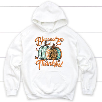 Blessed And Thankful Leopard Pumpkin Hoodie