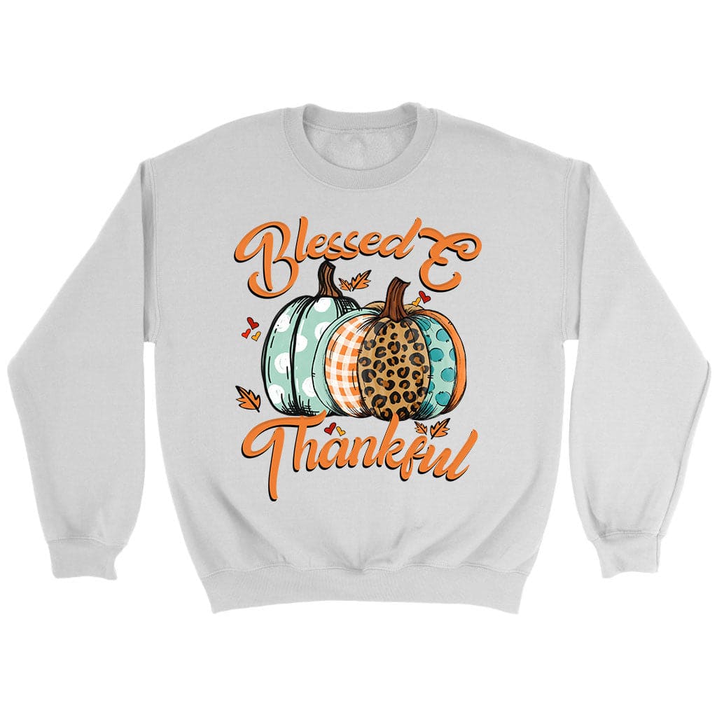 Blessed And Thankful Leopard Pumpkin Sweatshirt