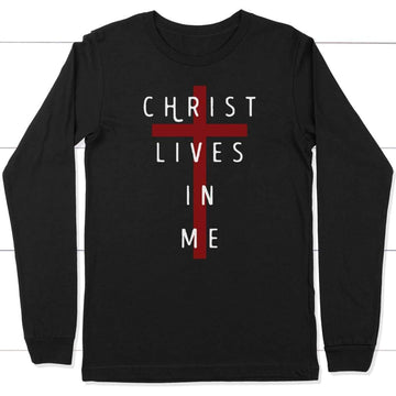 Christ Lives In Me, Cross, Long Sleeve Shirt