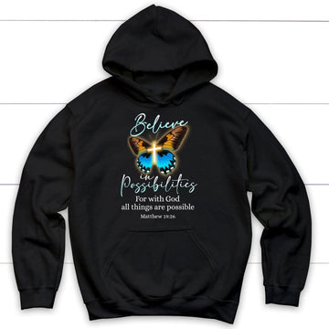 With God All Things Are Possible, Cross, Butterfly, Hoodie