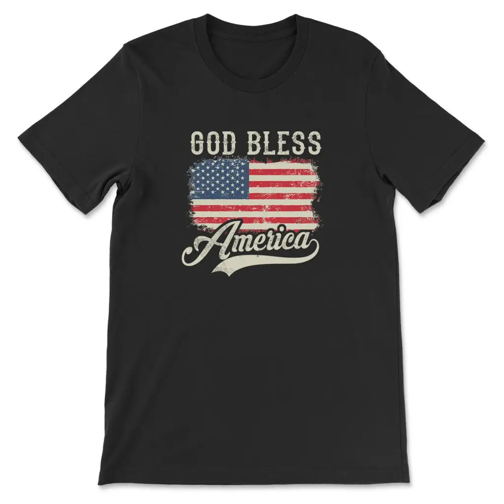 God Bless America, American Flag, Christian Patriotic T-shirt