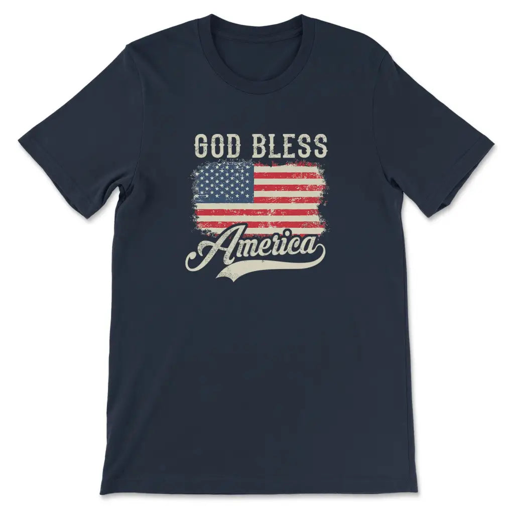 God Bless America, American Flag, Christian Patriotic T-shirt