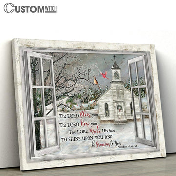 church Cardinal The Lord bless you Canvas Wall Art - Bible Verse Canvas - Religious Prints