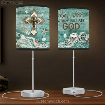 cross Butterfly Be still and know that I am God Table Lamp Gift - Bible Verse Table Lamp - Religious Bedroom Decor