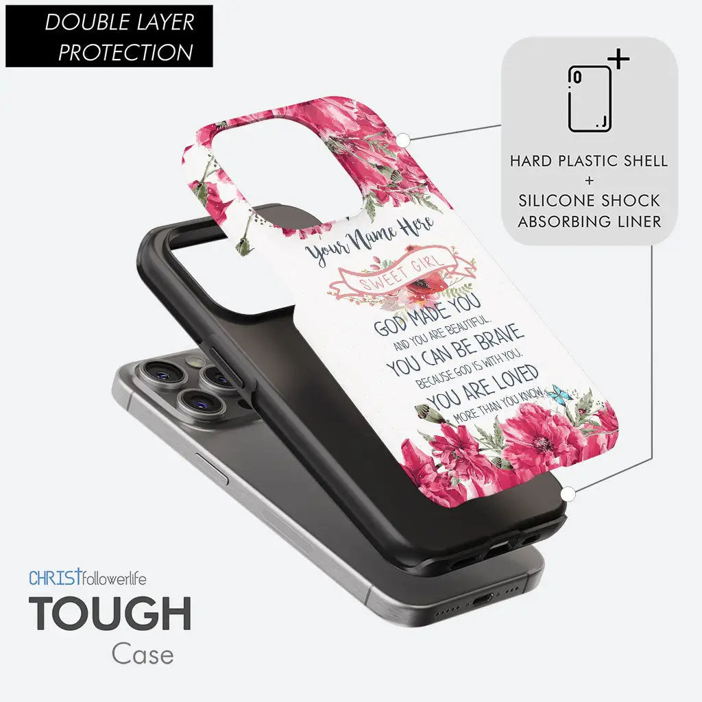 Personalized, God Made You Beautiful Phone Case with Custom Name