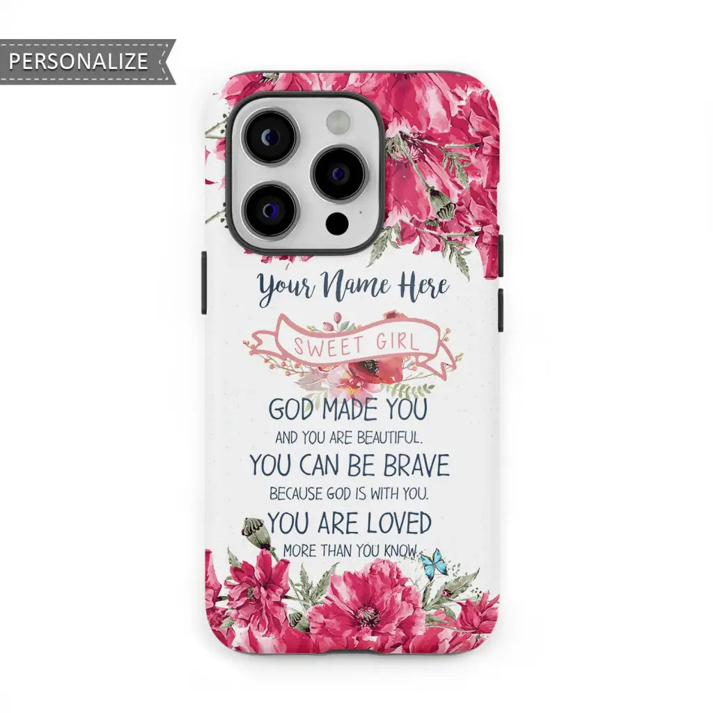 Personalized, God Made You Beautiful Phone Case with Custom Name