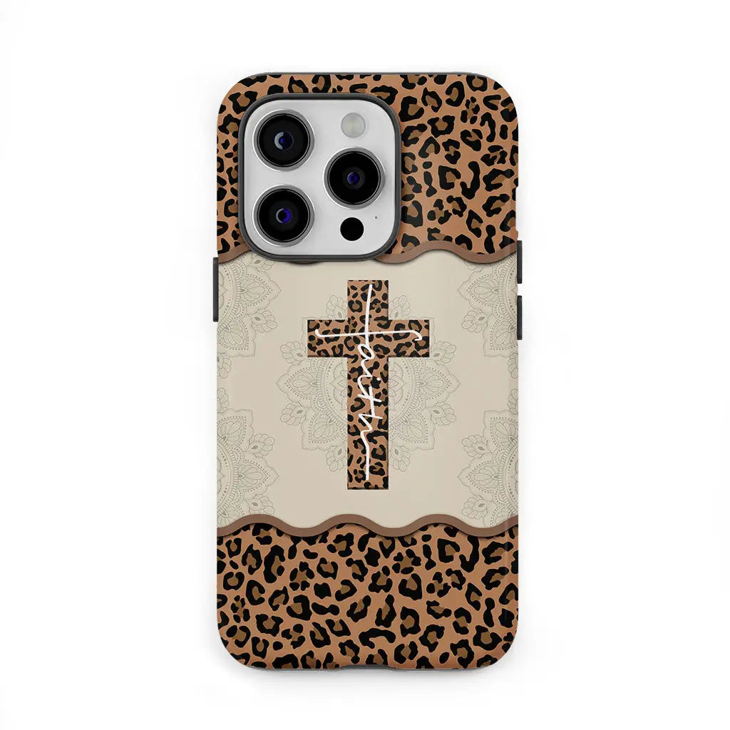 Faith Cross Leopard Christian Phone Case - Faith Phone Cases