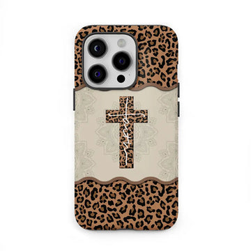 Faith Cross Leopard Christian Phone Case - Faith Phone Cases