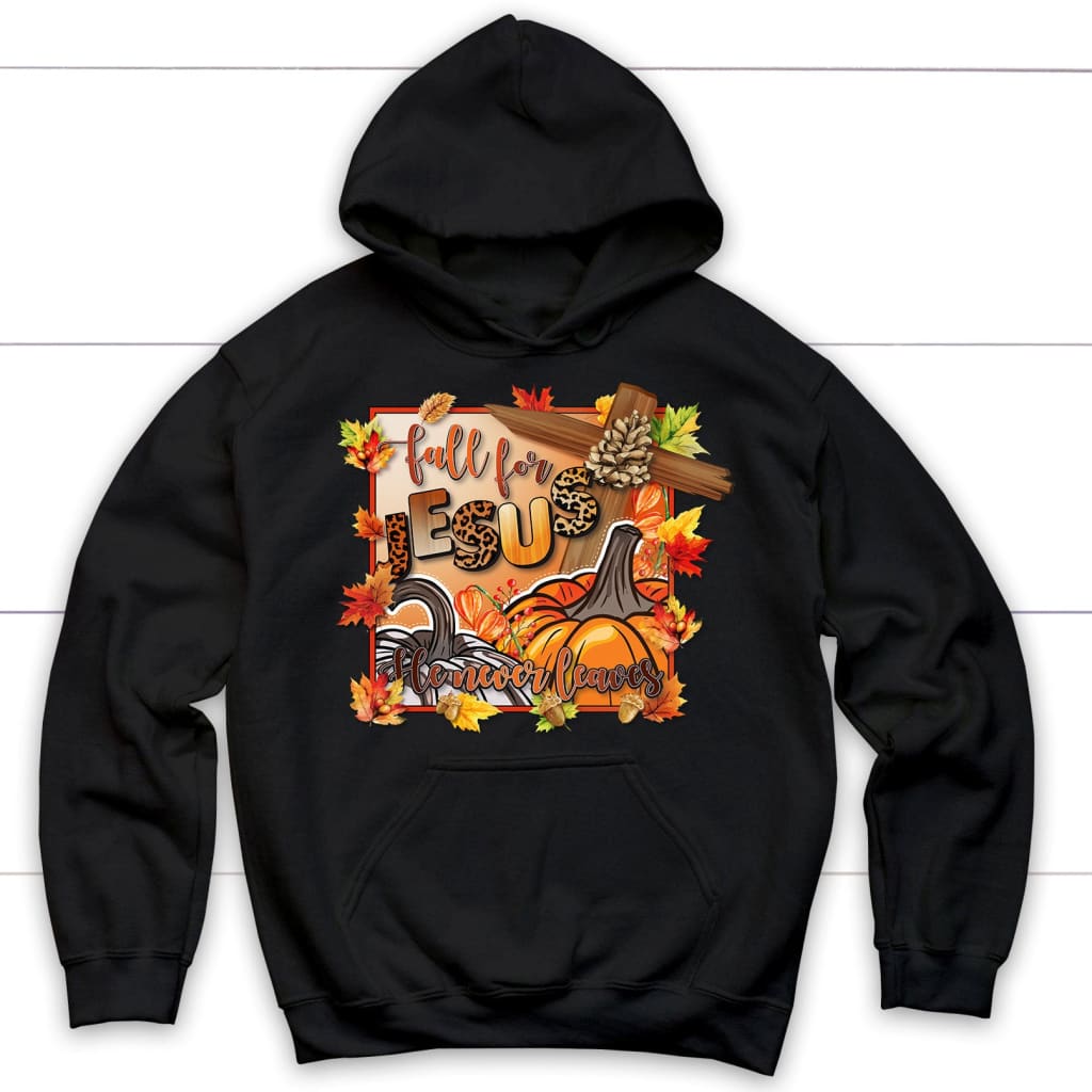 Fall For Jesus Pumpkins Cross Hoodie