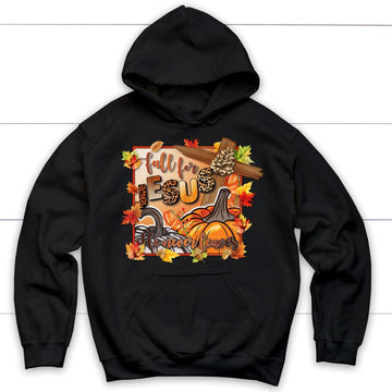 Fall For Jesus Pumpkins Cross Hoodie