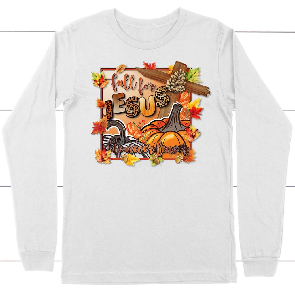 Fall for Jesus Pumpkins Cross Long Sleeve Shirt