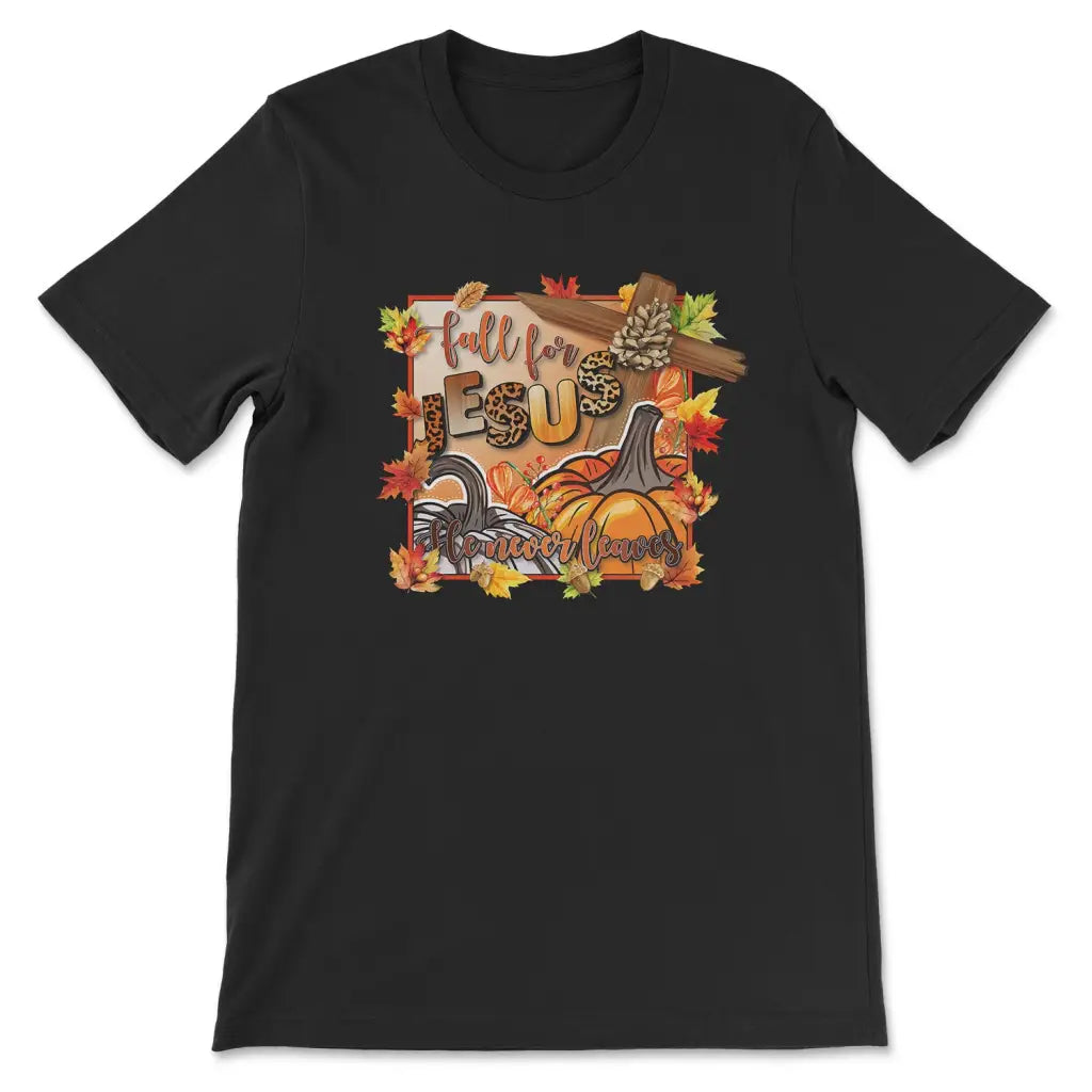 Fall for Jesus Pumpkins Cross T-shirt