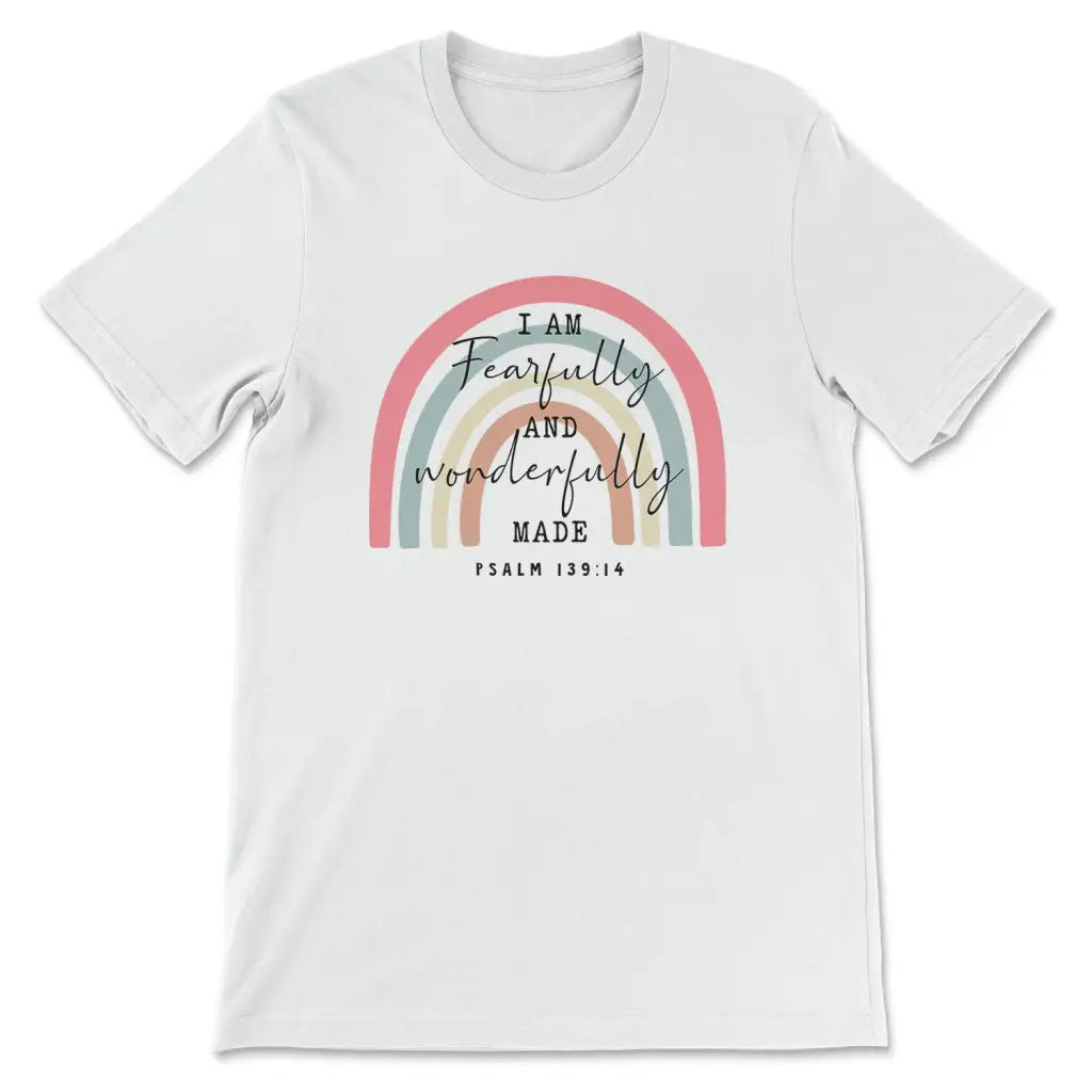 Fearfully And Wonderfully Made Psalm 139:14 Rainbow T-shirt
