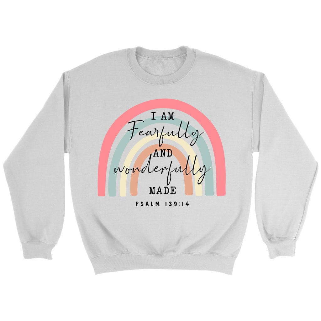 Fearfully And Wonderfully Made Psalm 139:14 Rainbow Sweatshirt