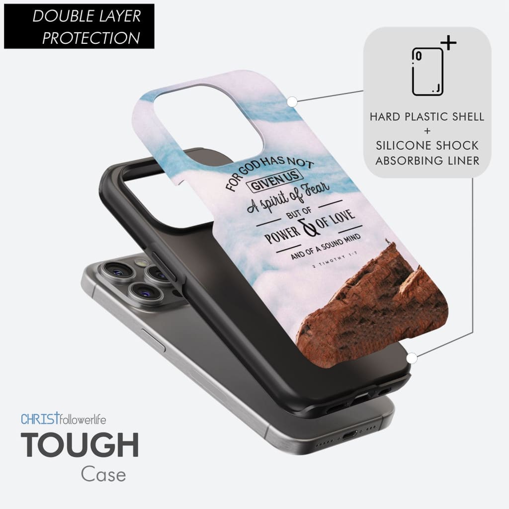 For God has not given us a spirit of fear phone case, Christian phone cases