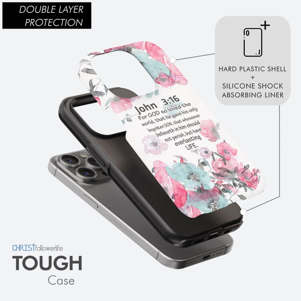 For God So Loved The World John 3:16 Bible Verse Phone Case