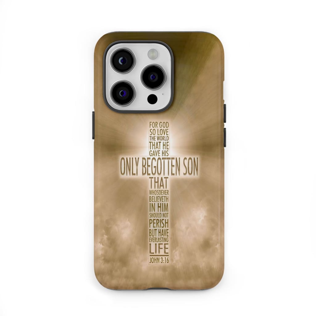 For God so loved the world John 3:16 KJV Bible verse phone case