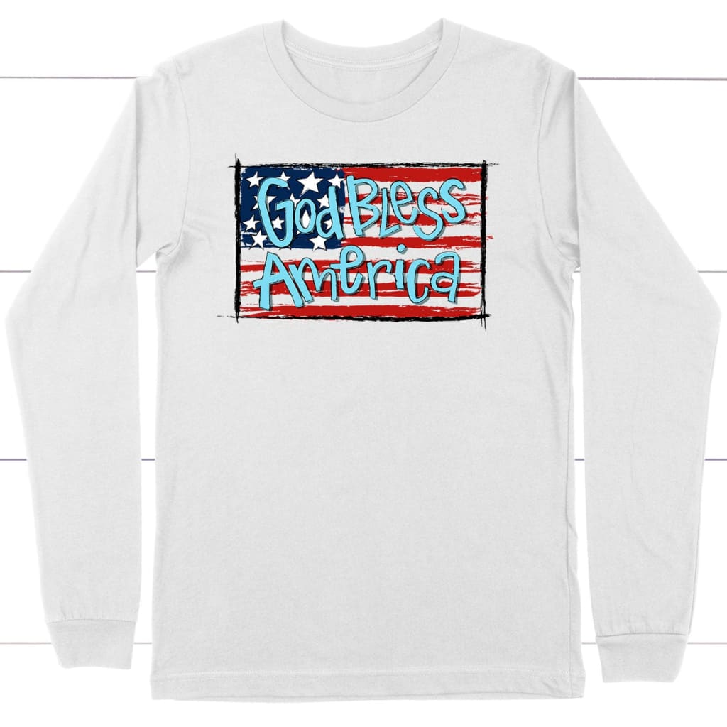 God Bless America Flag Long Sleeve Shirt